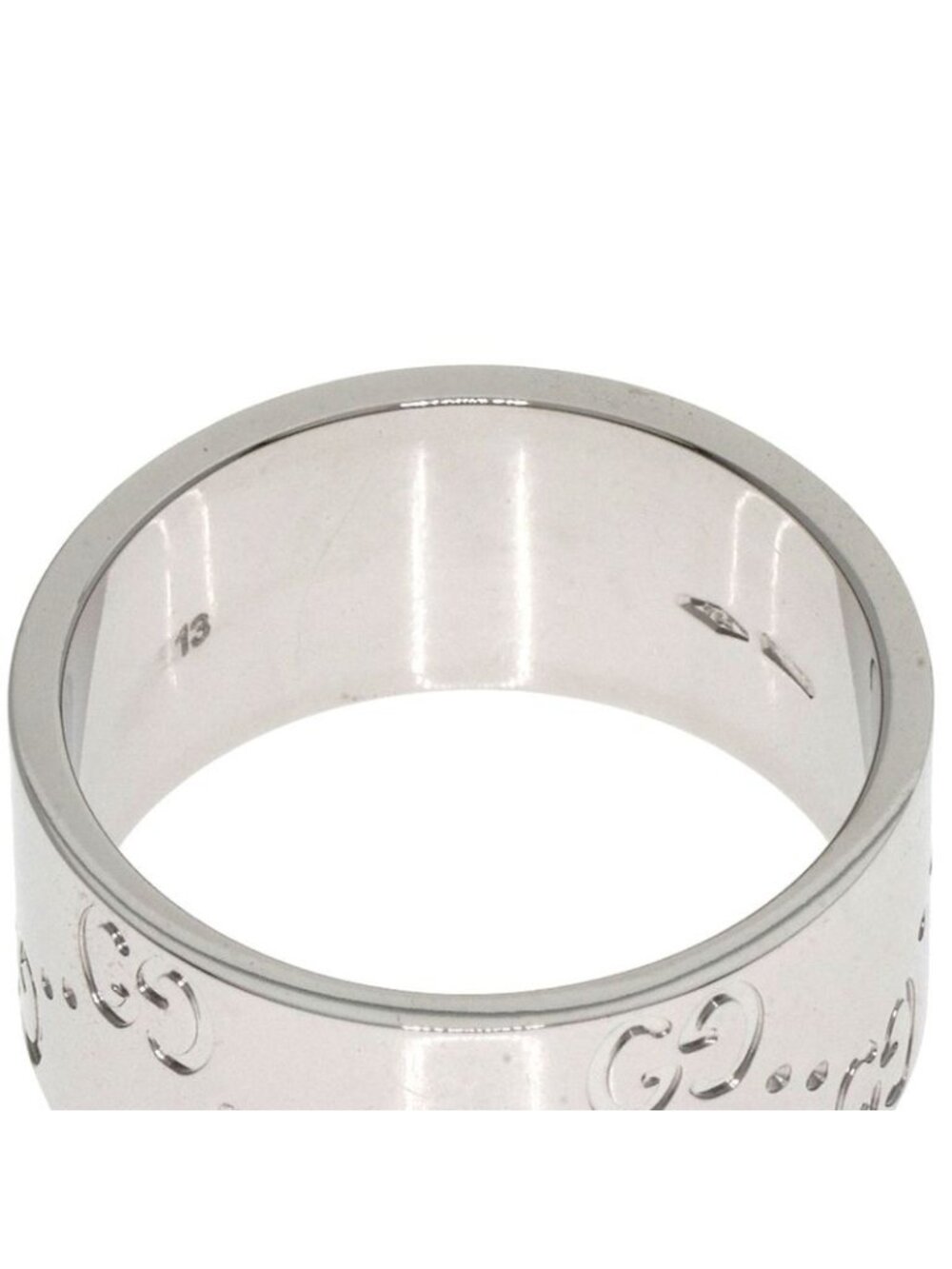 Gucci GG Icon Wide Ring 18K White Gold - Picture 6 of 8
